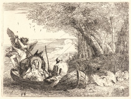 Giovanni Domenico Tiepolo (Italian, 1727 - 1804). The Holy Family Being Ferried across the River,