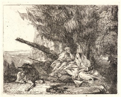 Giovanni Domenico Tiepolo (Italian, 1727 - 1804). The Rest on the Flight, 1750- 1753. From