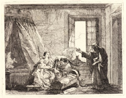 Giovanni Domenico Tiepolo (Italian, 1727 - 1804). Joseph Relays to Mary God's Command to Flee,