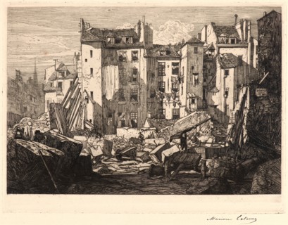 Maxime Lalanne (French, 1827 - 1886). Demolition for the Building of the Rue des Ecoles