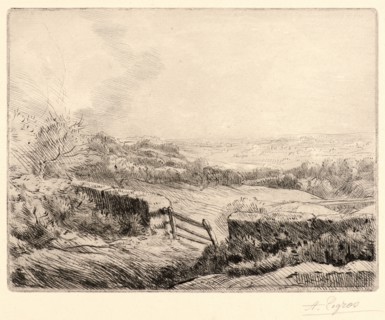 Alphonse Legros (French, 1837 - 1911). Entrance to the Field (L'Entree du Champ). Etching. Second