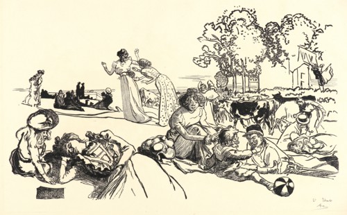 Auguste Louis LepÃ¨re (French, 1849 - 1918). Bucolique Moderne, 1901. Color woodcut on laid paper.