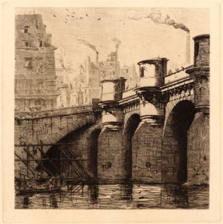 Edmond Gosselin (French, 19th century) after Charles Meryon (French, 1821 - 1868). Le Pont Neuf,