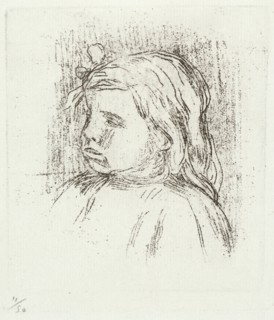 Pierre-Auguste Renoir (French, 1841 - 1919). Portrait of Claude Renoir. Soft ground etching.