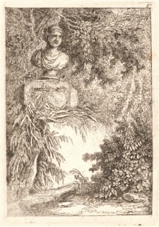 Hubert Robert (French, 1733 - 1808). The Bust, 1763-1764. From Evenings in Rome (Les Soirées de