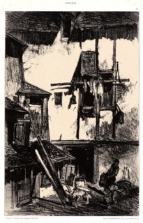 Louis Adolphe Hervier (French, 1818 - 1879). Baraque, 1852. Lithograph.