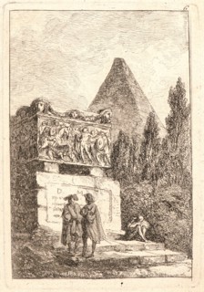 Hubert Robert (French, 1733 - 1808). The Sarcophagus, 1763-1764. From Evenings in Rome (Les Soirées