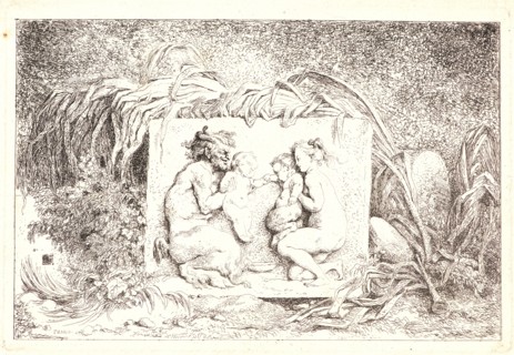 Jean-Honoré Fragonard (French, 1732-1806). Nymph Astride a Satyr, 1763. From Bacchanales. Etching