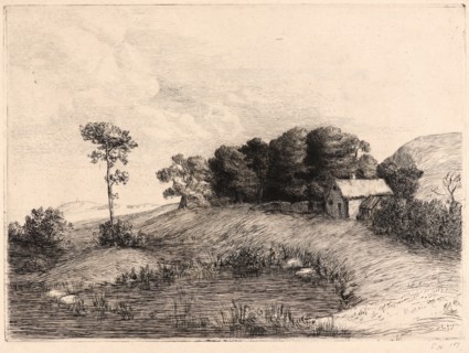 Alphonse Legros (French, 1837 - 1911). Le Paysage Ã  la Mare. Etching. Second state.
