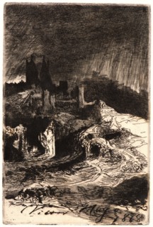 Victor Hugo (French, 1802 - 1885). L'Eclair, 1868. From Sonnets et Eaux- Fortes. Etching on leaf in