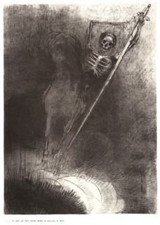 Odilon Redon (French, 1840 - 1916). And his name that sat on him was Death (Et celui qui etait