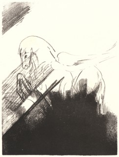Odilon Redon (French, 1840 - 1916). Winged Horse (Cheval ailé), 1894. Lithograph on thin buff wove