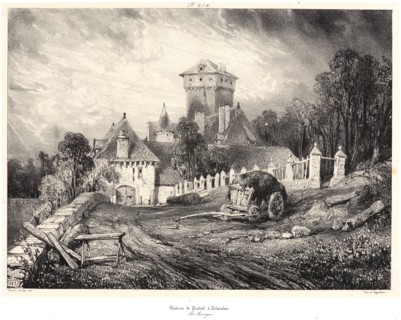 EugÃ¨ne Isabey (French, 1803 - 1886). ChÃ¢teau de Pesteil a Polminhac, 1832. From Voyages