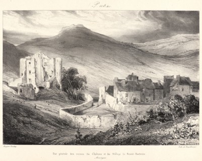 EugÃ¨ne Isabey (French, 1803 - 1886). Ruines du ChÃ¢teau et du Village de Saint- Nectaire, 1831?