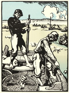 Auguste Louis LepÃ¨re (French, 1849 - 1918). Loups de Mer (Shrimp Fishermen), 1898. Photo relief