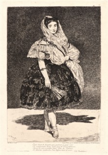 Ãâdouard Manet (French, 1832 - 1883). Lola de Valence, 1863. Etching, aquatint, and roulette. Third