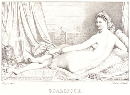 Jean-Auguste-Dominique Ingres (French, 1780 - 1867). Odalisque, 1825. Lithograph.