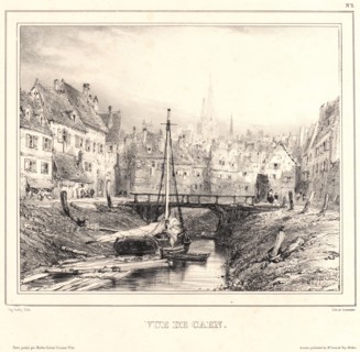 EugÃ¨ne Isabey (French, 1803 - 1886). Vue de CaÃ«n, 1832. Lithograph. Second state.