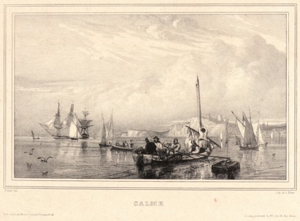 Paul Huet (French, 1803 - 1869). Calme, ca. 1832. From Six Marines. Lithographiées d'aprÃ¨s Nature.