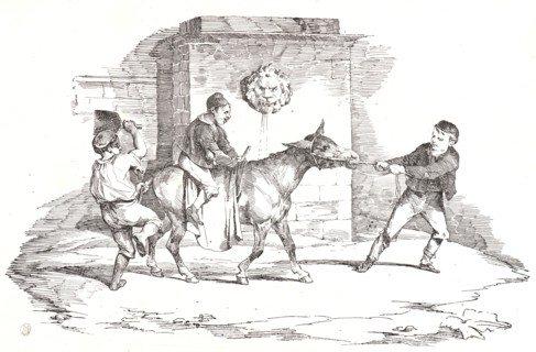Théodore Géricault (French, 1791 - 1824). Three Boys Playing with an Ass, 1820. Lithograph (on