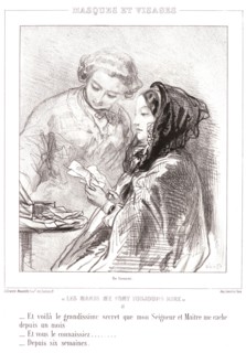 Paul Gavarni (aka Hippolyte-Guillaume-Sulpice Chevalier, French, 1804 - 1866). And here is the