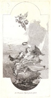 Giovanni Domenico Tiepolo (Italian, 1727 - 1804). Glory Crowning Virtue. Etching. Plate: 391 mm x