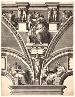 Giorgio Ghisi (Italian, 1520-1582) after Michelangelo Buonarroti (Italian, 1475 - 1564). Delphica,
