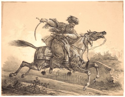 Carle Vernet (aka Antoine Charles Horace Vernet, French, 1758 - 1836). Mohammedan Rider with Sabre