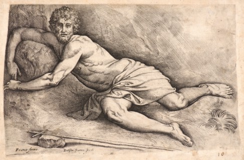 Battista Franco (Italian, ca. 1510 - 1561). St John the Baptist, ca. 1530-1551. Engraving on laid