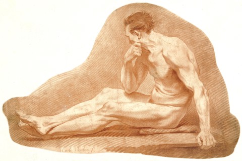 After Carle van Loo (aka Carle Vanloo) (French, 1705-1765). Study of a Male Nude, ca. 1743. Etching