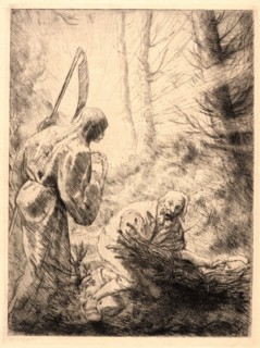 Alphonse Legros (French, 1837 - 1911). Death and the Woodcutter (La Mort et le BÃ»cheron), Second