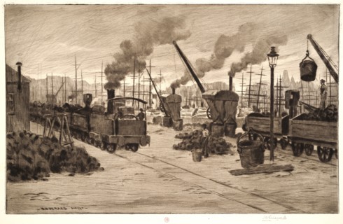 Henri Charles Guérard (French, 1846 - 1897). The Railway Station, Dieppe, 1896. Drypoint, aquatint,