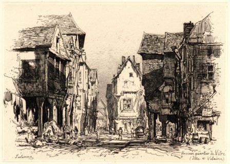 Maxime Lalanne (French, 1827 - 1886). The Old Quarter of Vitre (Un Vieux quartier de Vitré), 1879.
