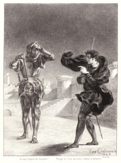 EugÃ¨ne Delacroix (French, 1798 - 1863). Hamlet: Je suis l'esprit..., 1834-1843. From Hamlet.