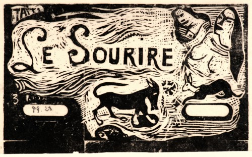 Paul Gauguin (French, 1848 - 1903). Titre pour â€úLe Sourireâ€ù, ca. 1900. Woodcut on thin Japanese