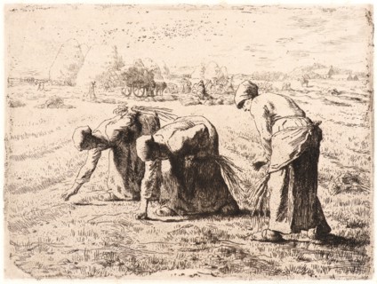 Jean-FranÃ§ois Millet (French, 1814 - 1875). The Gleaners (Les Glaneuses), ca. 1855-1856. Etching
