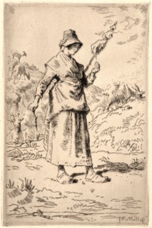 Jean-FranÃ§ois Millet (French, 1814 - 1875). The Spinner (La Fileuse Auvergnate), 1868-1869.