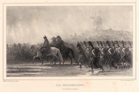 Auguste Raffet (French, 1804 - 1860). Ils grognaient, et le suivaient toujours!, 1836. Lithograph.