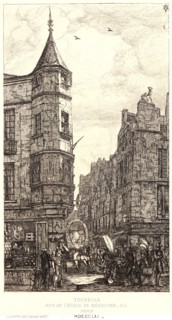 Charles Meryon (French, 1821 - 1868). Tourelle de l'Ãâcole de Médecine, Dite de Marat, 1861.