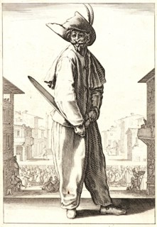 Jacques Callot (French, 1592 - 1635). The Rogue, 1618. From The Three Actors (Les Trois Pantalons).