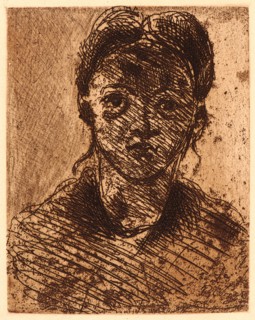 Paul Cézanne (French, 1839 - 1906). Head of a Young Girl (TÃªte de Jeune Fille), 1873. Etching.