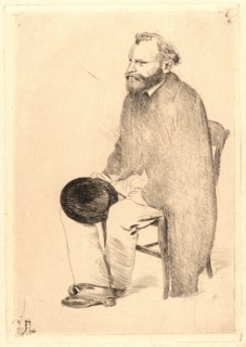 Edgar Degas (aka Edgar Germain Hilaire Degas) (French, 1834 - 1917). Manet Seated, Turned to the