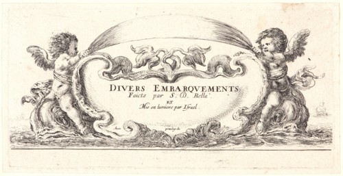 Stefano Della Bella (Italian, 1610 - 1664). Frontispiece for Divers Embarquements, 1644. From