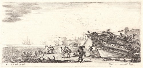 Stefano Della Bella (Italian, 1610 - 1664). Sur le rivage, 1644. From Divers Embarquements. Etching