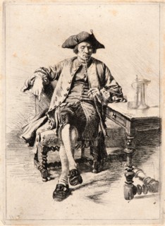 Jean Louis Ernest Meissonier (French, 1815 - 1891). The Smoker, 1843. Etching.