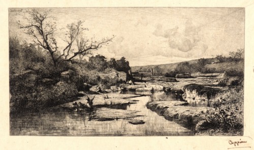 Adolphe Appian (French, 1818 - 1898). Les Sources de l'Albarine, 1870. Etching.