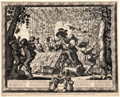 Abraham Bosse (French, 1602 - 1676). Autumn (L'Automne), 17th century. From The Seasons. Etching.