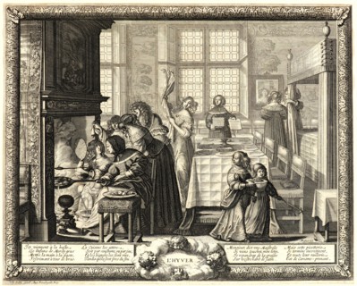 Abraham Bosse (French, 1602 - 1676). Winter (L'Hyver), 17th century. From The Seasons. Etching.