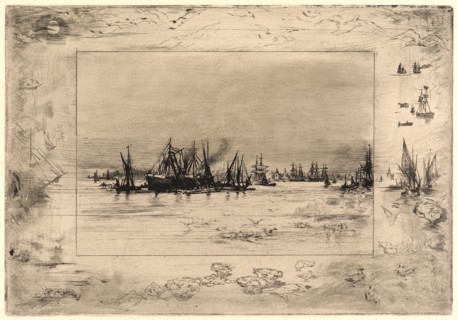 Félix Hilaire Buhot (French, 1847 - 1898). Le Port aux Mouettes, 19th century. Etching, drypoint,