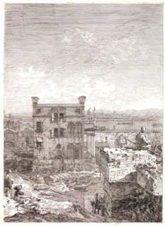Canaletto (aka Antonio Canale) (Italian, 1697 - 1768). The House with the Six-Columned Peristyle
